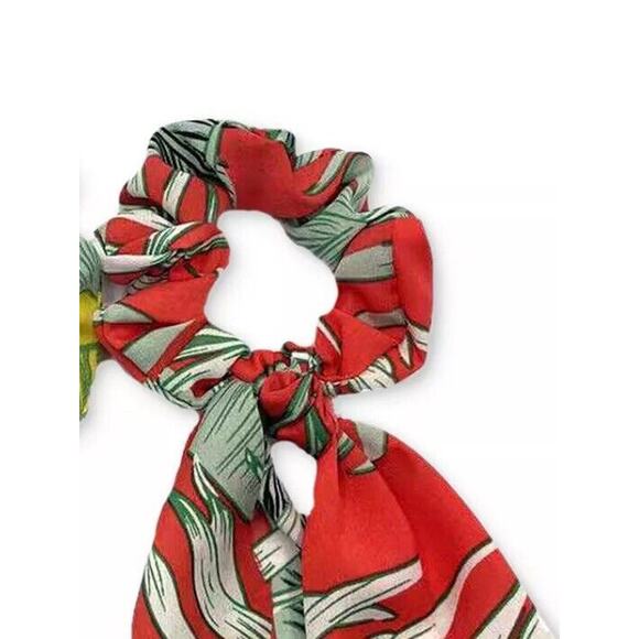 Floral Scrunchie (2 Piece Set) Womens Hair Style Accessory Style Trendy Knot NWT - Picture 4 of 7